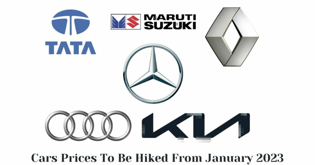 Cars Prices To Be Hiked From January 2023