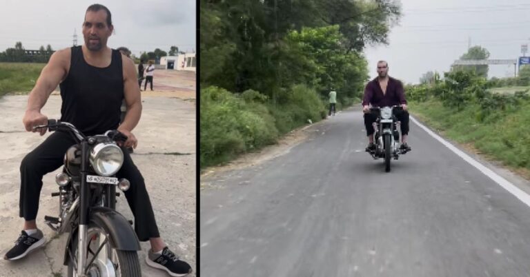 Great Khali Takes a Joyride on a Royal Enfield