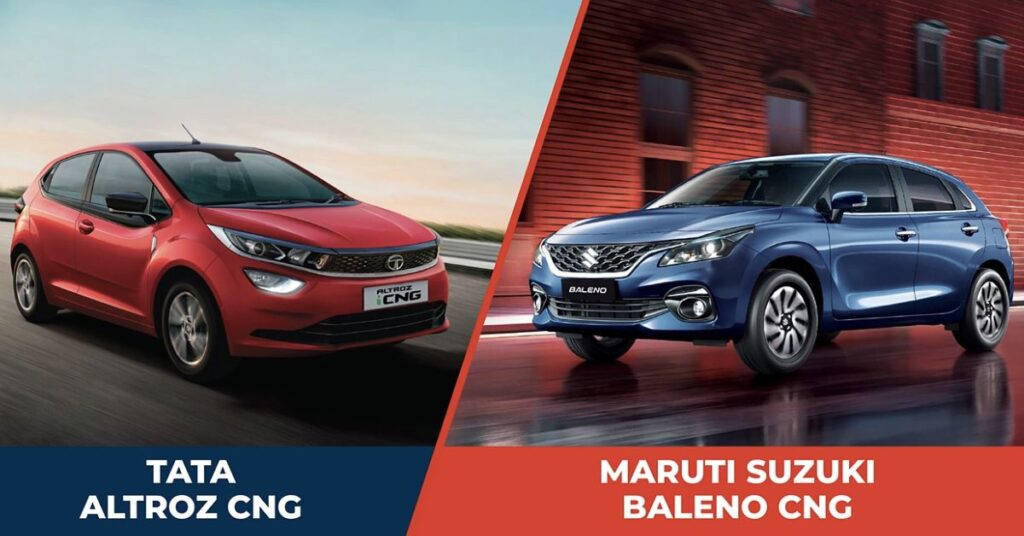 Tata Altroz vs Maruti Baleno vs Toyota Glanza CNG Mileage Comparison