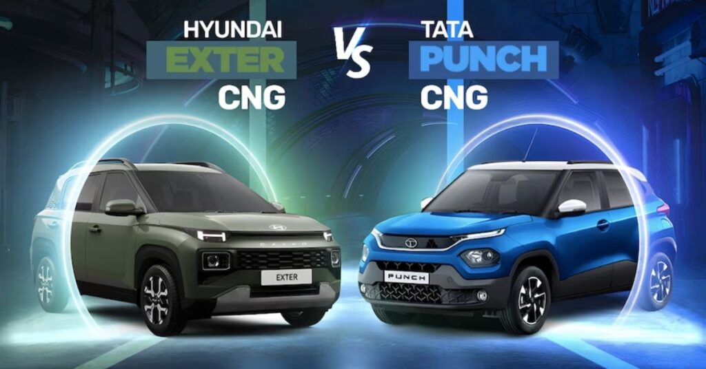 Tata Punch CNG vs Hyundai Exter CNG