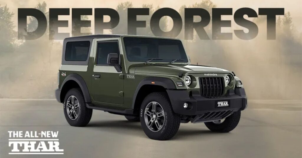 Mahindra Thar Gets A New Green Colour Option