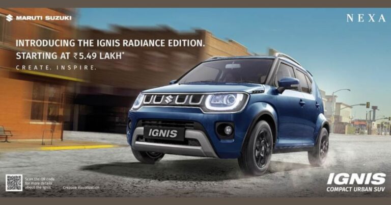 Maruti Suzuki Unveils Stylish and Youthful Ignis Radiance Edition