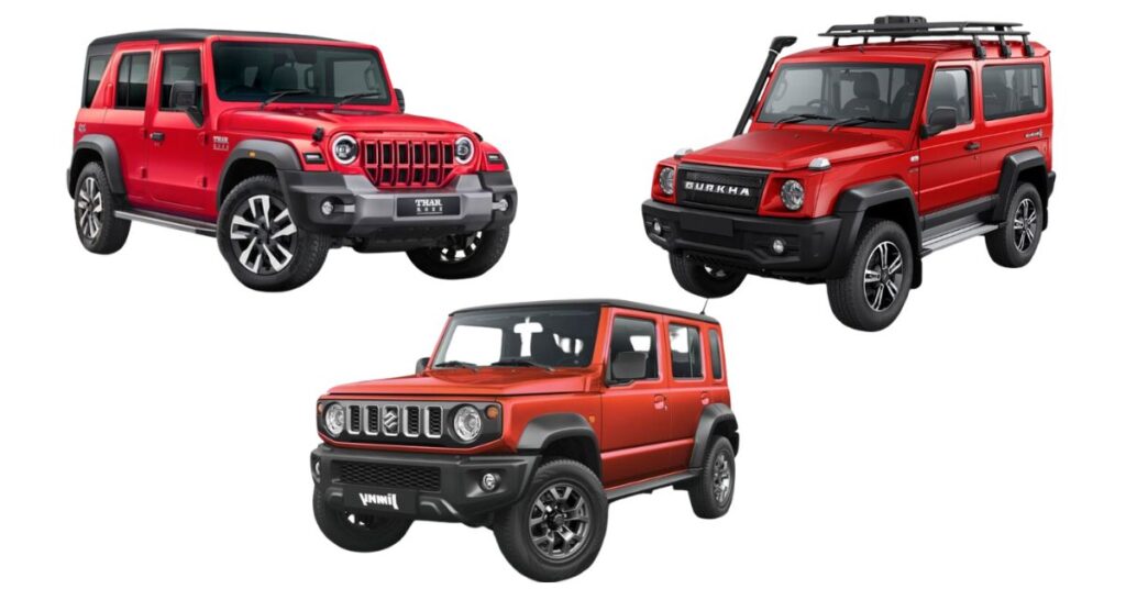 Mahindra Thar Roxx vs Force Gurkha 5-Door vs Maruti Suzuki Jimny