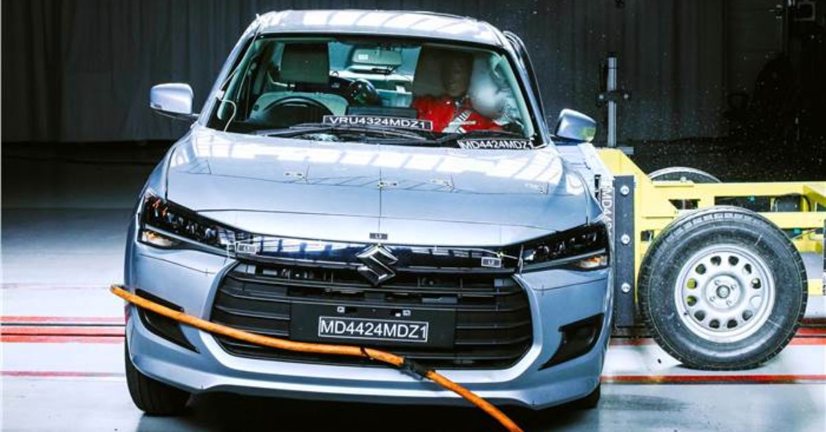 New Maruti Dzire scores 5-star safety rating in GNCAP crash test 