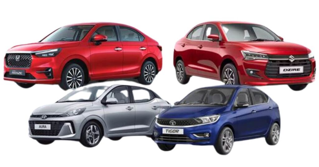 Maruti Dzire vs Honda Amaze vs Hyundai Aura vs Tata Tigo