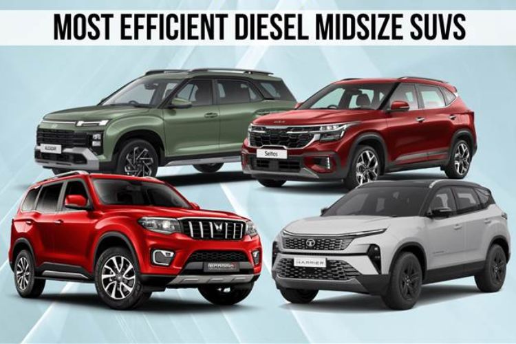 Top 10 Most Fuel-Efficient Diesel Midsize SUVs Under Rs 30 Lakh