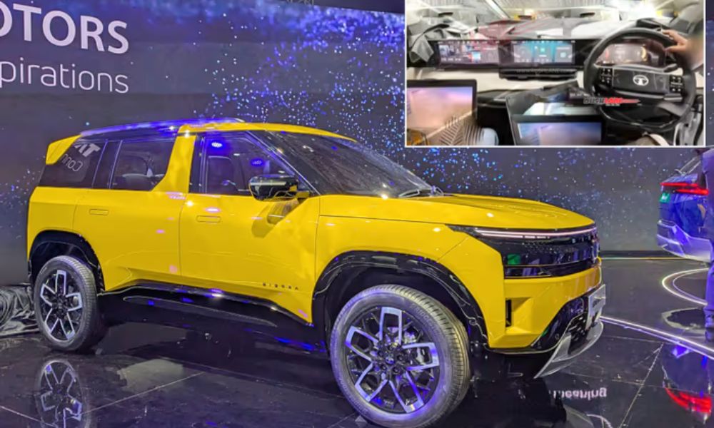 Tata Sierra Interior Spotted with Triple-Screen Layout Ahead of Launch