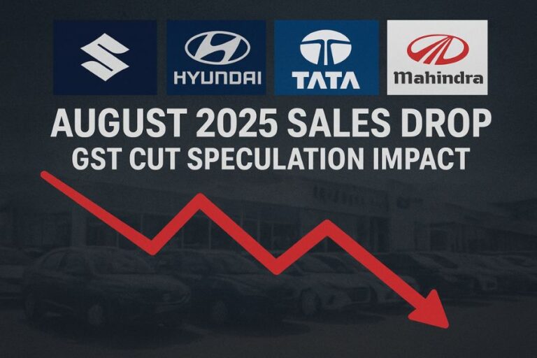 Maruti, Tata, Hyundai, Mahindra Sales Drop in August 2025 Amid GST Cut Speculation