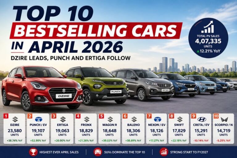 Top 10 Bestselling Cars in April 2026
